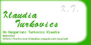 klaudia turkovics business card